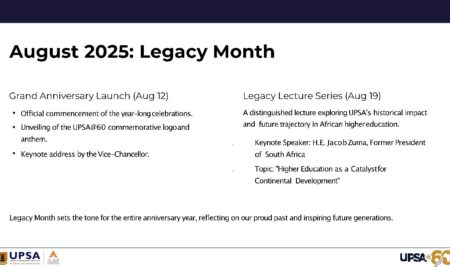 ✨PROGRAME OUTLINE FOR THE 60TH UPSA ANNIVERSARY CELEBRATIONS STARTING FROM AUGUST 2025 TO JUNE 2026✨