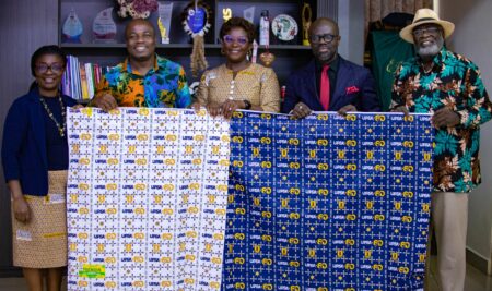 UPSA@60 Anniversary Planning Committee Presents Commemorative Cloth to University Management